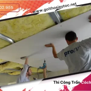 Thi công trần cách âm