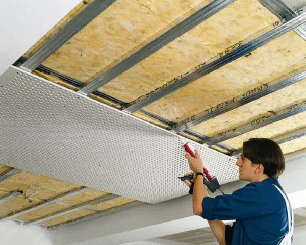 Lắp đặt bông khoáng Rockwool trần